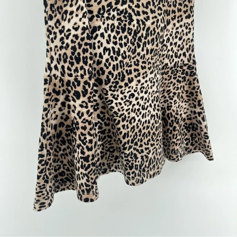 Gymboree Girl’s Leopard Print Drop Waist Knit Short Sleeve Dress Size 6